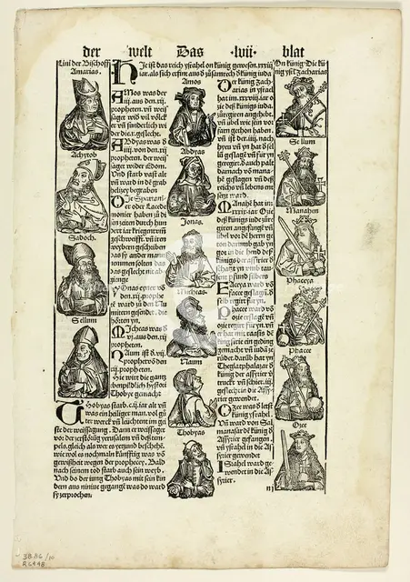 Bishops, Prophets, and Kings from Schedel Weltchronik (Schedel's World History)..., 1929. Creators: Unknown, Johann Schönsperger the Elder, Hartmannus Schedel, Wilhelm Ludwig Schreiber.