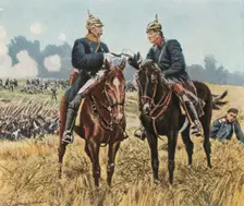 Bismarck and Moltke at Königgratz, 3 July 1866, (1936). Creator: Unknown