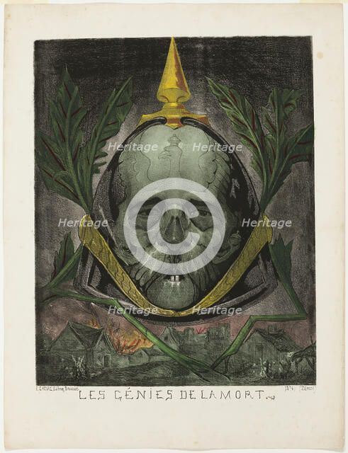 Bismarck, from Les Génies de la Mort, 1870. Creator: Edmond Guillaume.