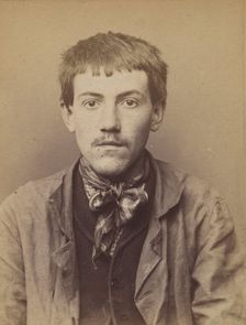 Bissonier. Sébastien. 19 ans, né à St Bonnet (Allier). Journalier. Outrage à la Gendarmeri..., 1894. Creator: Alphonse Bertillon