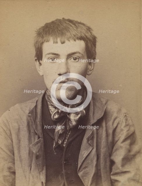 Bissonier. Sébastien. 19 ans, né à St Bonnet (Allier). Journalier. Outrage à la Gendarmeri..., 1894. Creator: Alphonse Bertillon.