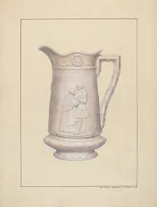 Bisque Water Pitcher, c. 1938. Creator: Ernest A Towers Jr