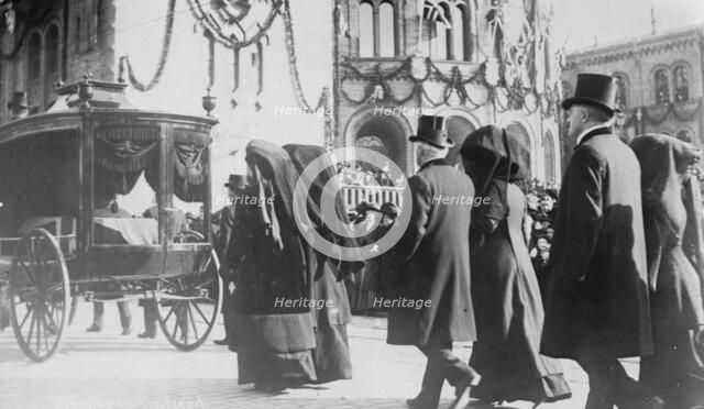 Bjornson family in funeral procession, 1910. Creator: Bain News Service.