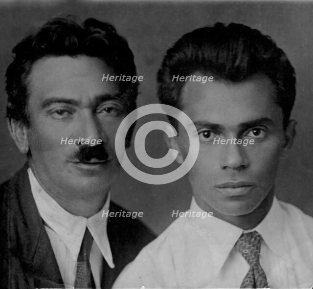 B.L. Bruk with his nephew, 1937. Creator: Unknown.