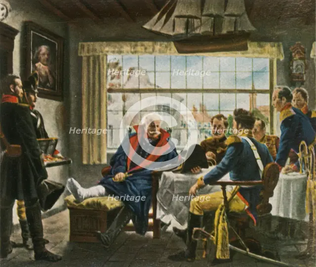 Blücher takes possession of Napoleon's medals and hat after...Waterloo, 18 June 1815, (1936). Creator: Unknown.