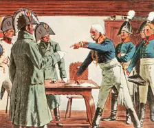 Blücher surrenders near Ratkau, 7 November 1806, (1936). Creator: Unknown
