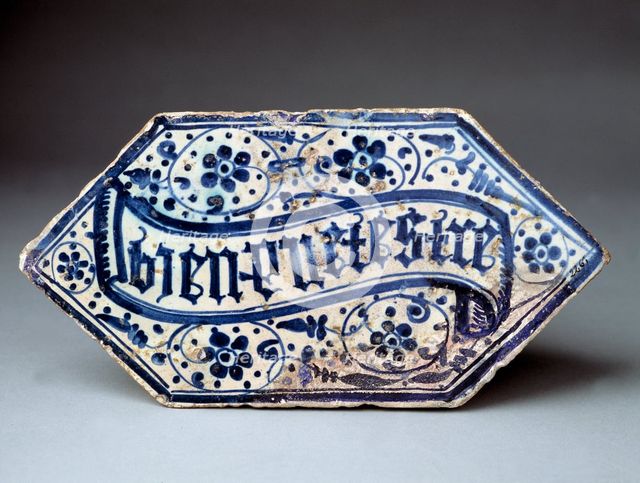 Blue tile of Manises.
