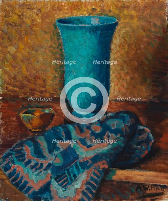 Blue vase, 1928. Creator: Alfred William Finch.