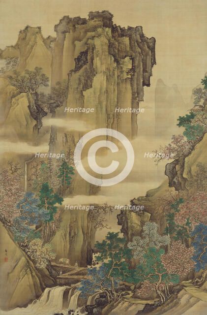 Blue and Green Landscape , 1822. Creator: Buncho, Tani (1763-1841).