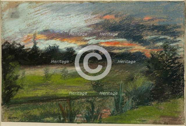 Blue and Orange Sky, 1838/40. Creator: Paul Huet.