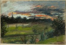 Blue and Orange Sky, 1838/40. Creator: Paul Huet