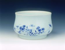 Blue and white censer, Transitional period, China, c1640. Creator: Unknown
