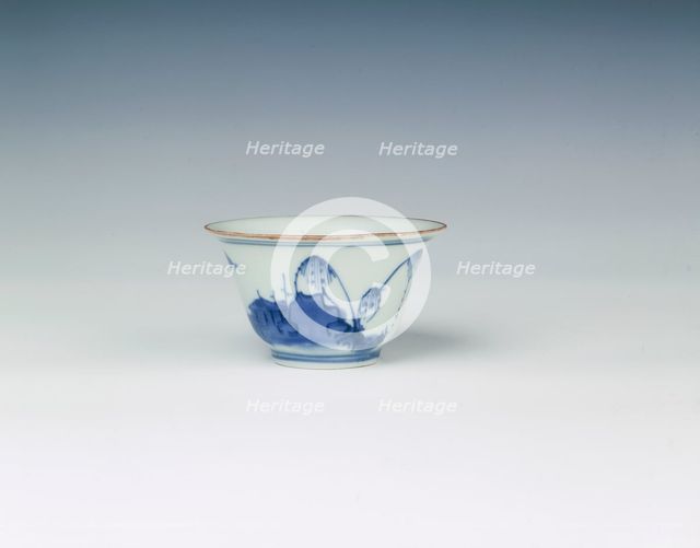 Blue and white cup, China, 1668. Creator: Unknown.