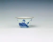 Blue and white cup, China, 1668. Creator: Unknown