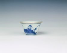 Blue and white cup, China, 1668. Creator: Unknown