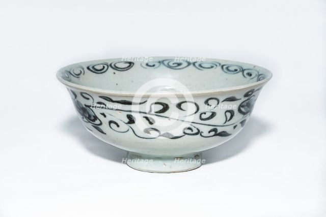 Blue and white bowl, 13th century. Creator: Unknown.