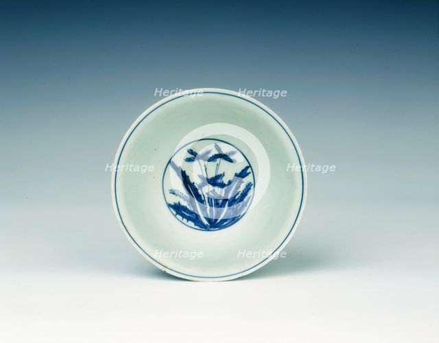 Blue and white bowl with cabbage-like flowers, Ming dynasty, China, 1550-1580. Creator: Unknown.