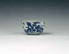 Blue and white bowl with cabbage-like flowers, Ming dynasty, China, 1550-1580. Creator: Unknown