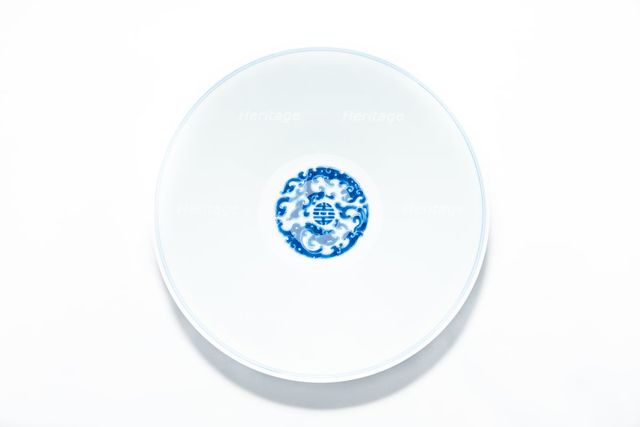 Blue and white bowl with kui dragon medallions, 1723-1735. Creator: Unknown.