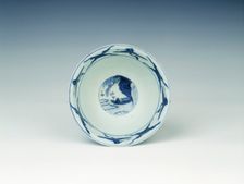 Blue and white bowl with seascape, Ming dynasty, China, 1560-1580. Creator: Unknown