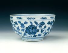 Blue and white bowl, early Ming dynasty, Yongle period, China, 1402-1424. Creator: Unknown