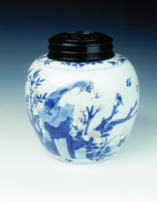 Blue and white ginger jar, early Kangxi period, Qing dynasty, China, 1662-1677. Creator: Unknown