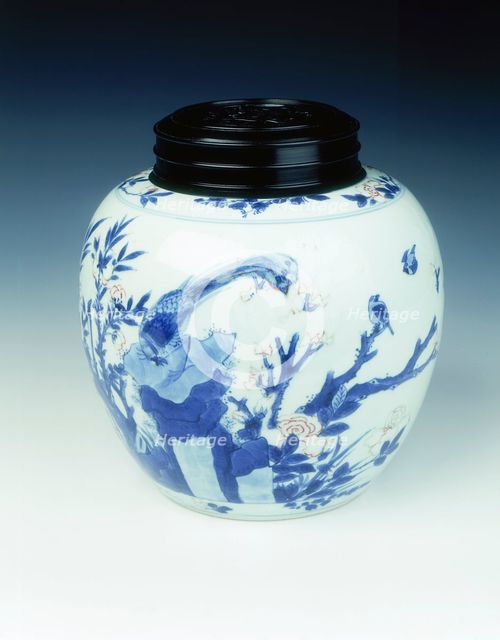 Blue and white ginger jar, early Kangxi period, Qing dynasty, China, 1662-1677. Creator: Unknown.