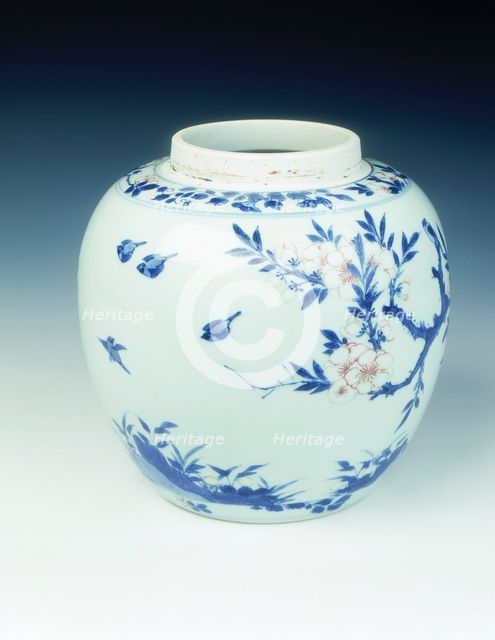 Blue and white ginger jar, early Kangxi period, Qing dynasty, China, 1662-1677. Creator: Unknown.