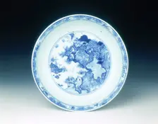Blue and white dish, early Kangxi period, Qing dynasty, China, 1662-1677. Creator: Unknown