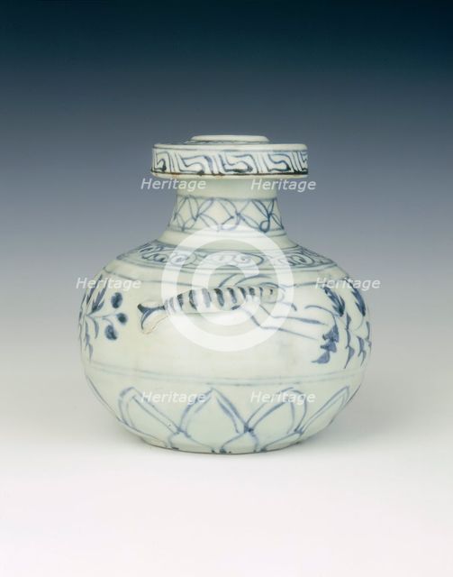 Blue and white kendi, China, c1279-c1368. Creator: Unknown.