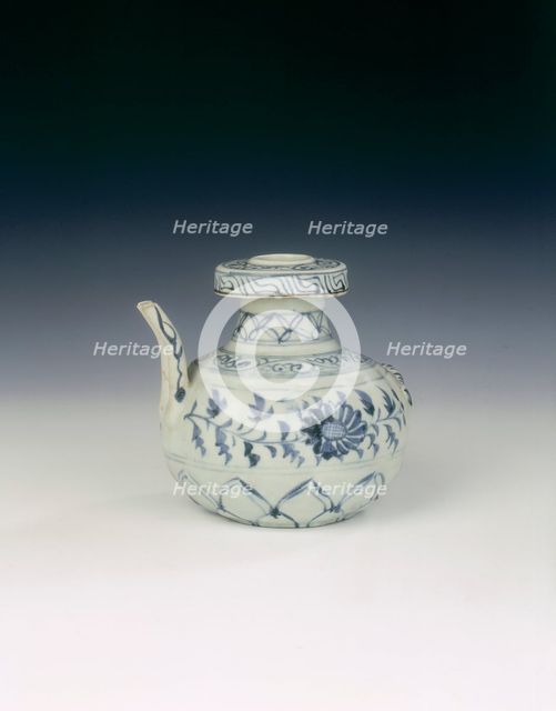 Blue and white kendi, China, c1279-c1368. Creator: Unknown.