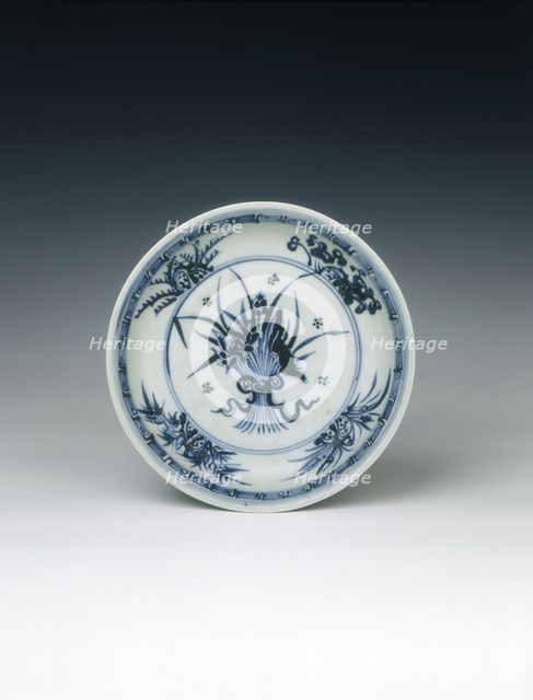 Blue and white lotus bouquet dish, Ming dynasty, Zhengtong period, China, 1436-1449. Artist: Unknown