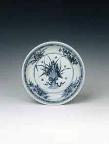 Blue and white lotus bouquet dish, Ming dynasty, Zhengtong period, China, 1436-1449. Creator: Unknown