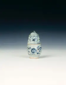 Blue and white lime pot, Ming dynasty, China, second half of 15th century. Creator: Unknown