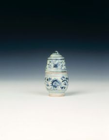 Blue and white lime pot, Ming dynasty, China, second half of 15th century