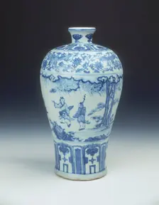 Blue and white meiping vase, Ming dynasty, China, 2nd half of 15th century. Creator: Unknown
