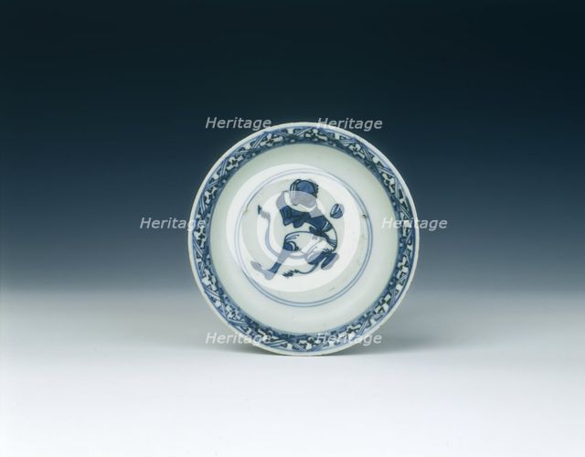Blue and white saucer, Ming dynasty, late Wanli period, China, 1600-1620. Creator: Unknown.