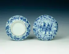Blue and white seal box, China, 1640-1670. Creator: Unknown