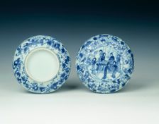 Blue and white seal box, China, 1640-1670. Creator: Unknown