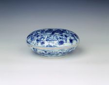 Blue and white seal box, China, 1640-1670. Creator: Unknown