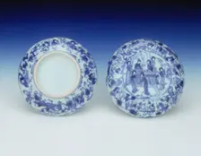 Blue and white seal box, China, 1640-1670. Creator: Unknown