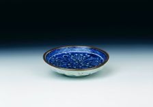 Blue and white Shonsui-style saucer, Japan, 19th century. Creator: Unknown