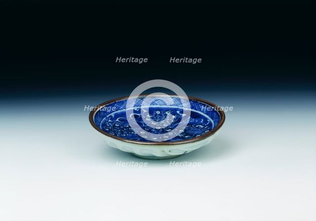 Blue and white Shonsui-style saucer, Japan, 19th century. Creator: Unknown.
