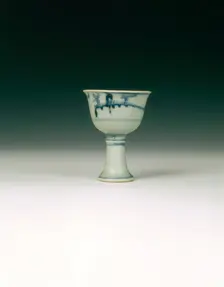 Blue and white stem cup, China, 1465-1487. Creator: Unknown