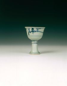 Blue and white stem cup, China, 1465-1487. Creator: Unknown