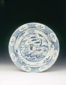 Blue and white Swatow dish, China, 2nd half of the 16th century. Creator: Unknown