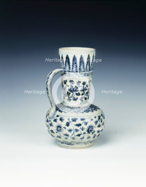 Blue and white rose-water container, Ming dynasty, China, c1490-1500. Creator: Unknown.