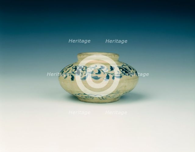 Blue and white water jar, Vietnam, early 15th century. Creator: Unknown.