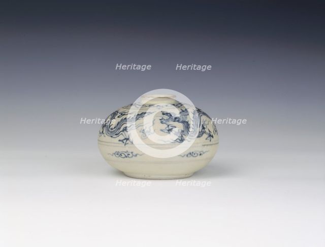 Blue and white waterpot with dragons, Vietnam, first half of 15th century. Artist: Unknown