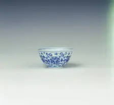 Blue and white wine cup, China, 1723-1735. Creator: Unknown